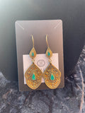 Turquoise and Gold Afghani Earrings
