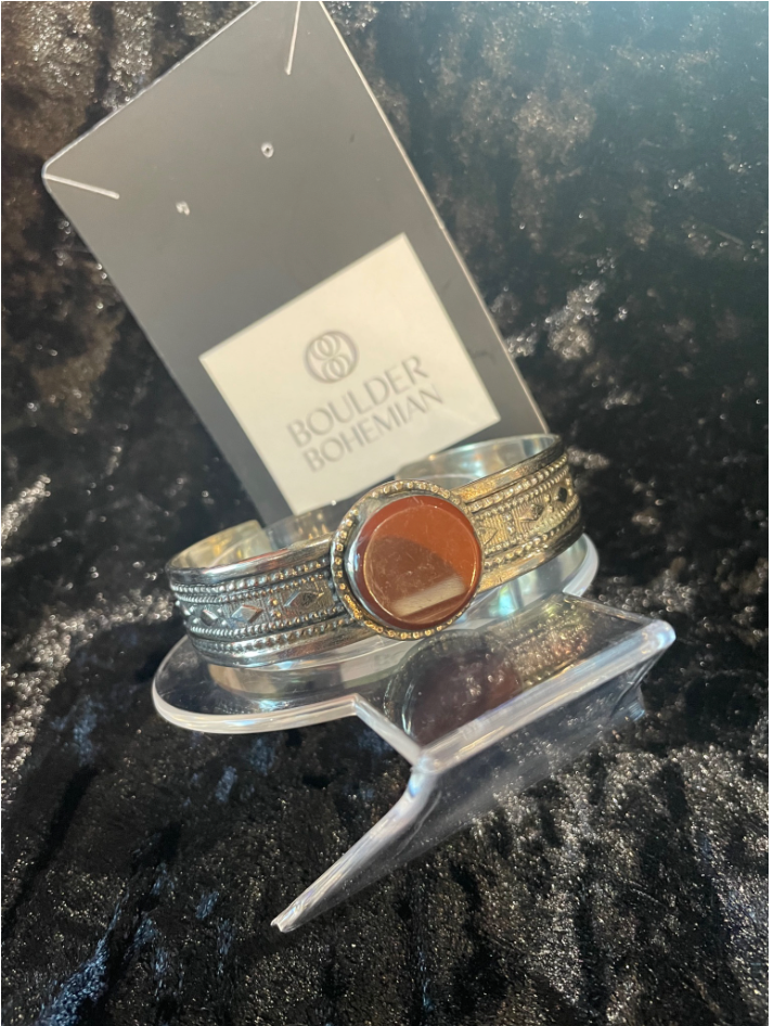 Aqeeq Carnelian Cuff Bracelet