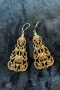 Victorian Brass Pendant Drop Earrings