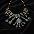 Tribal Black Onyx Choker Necklace, Afghan Kuchi Statement Ethnic Jewelry