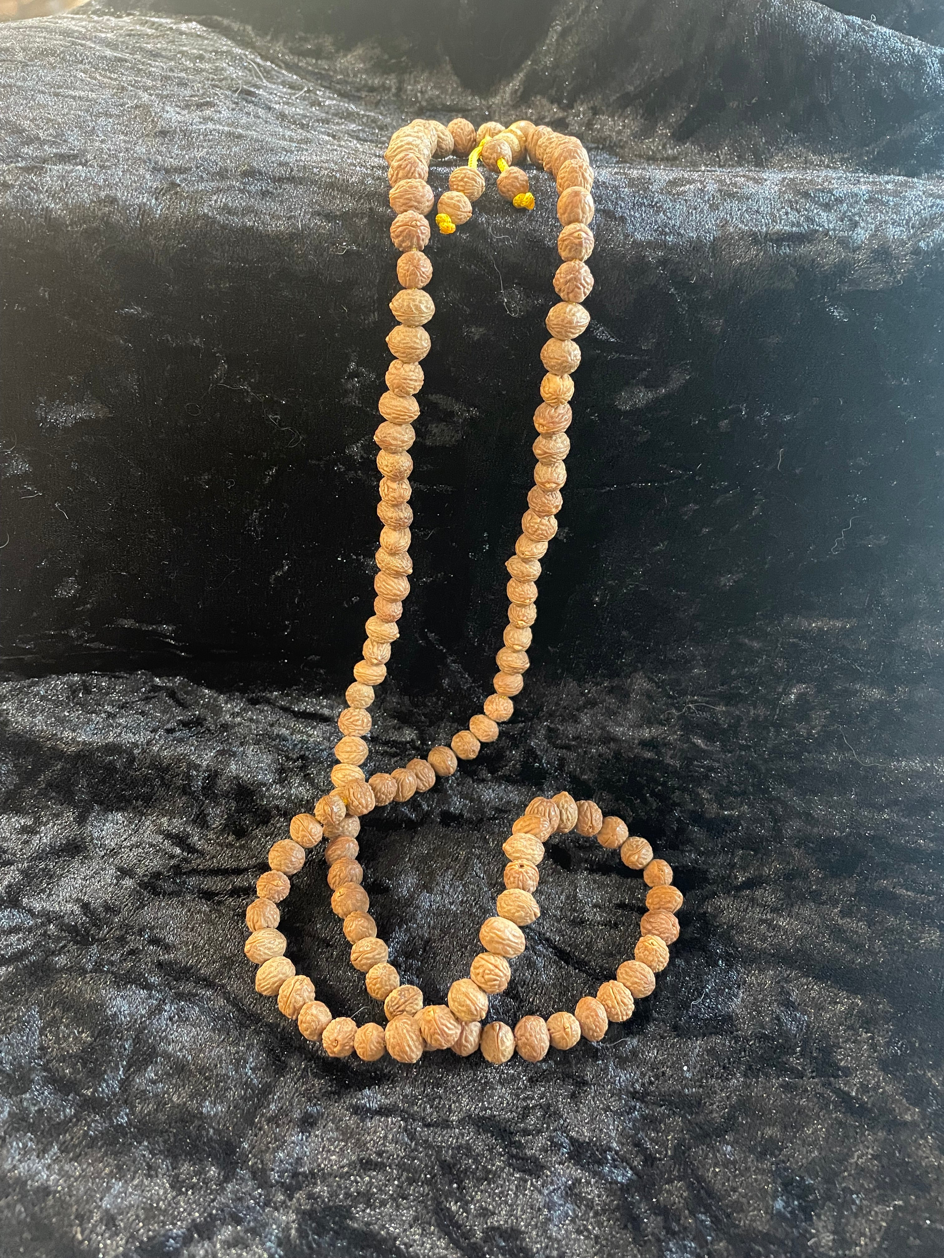 Bodhi Seed Mala with Wood Tassel – Handmade in Nepal