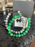 Green & Blue Jasper Traditional Nepali Prayer Bracelets