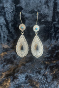 Turkman Black Agate Aqeeq Stone Earrings