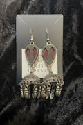 Kazakh Metal & Glass Dangle Earrings
