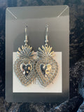 Mexican Sacred Heart Milagro Dangle Earrings