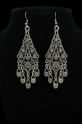 Flower of Zion Silver Dangle Earrings