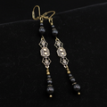 Art Deco Black Pearl Dangle Earrings: Handmade 1920s Style Jewelry