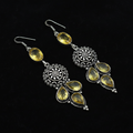 Antique Handmade Silver Plated Citrine Earrings