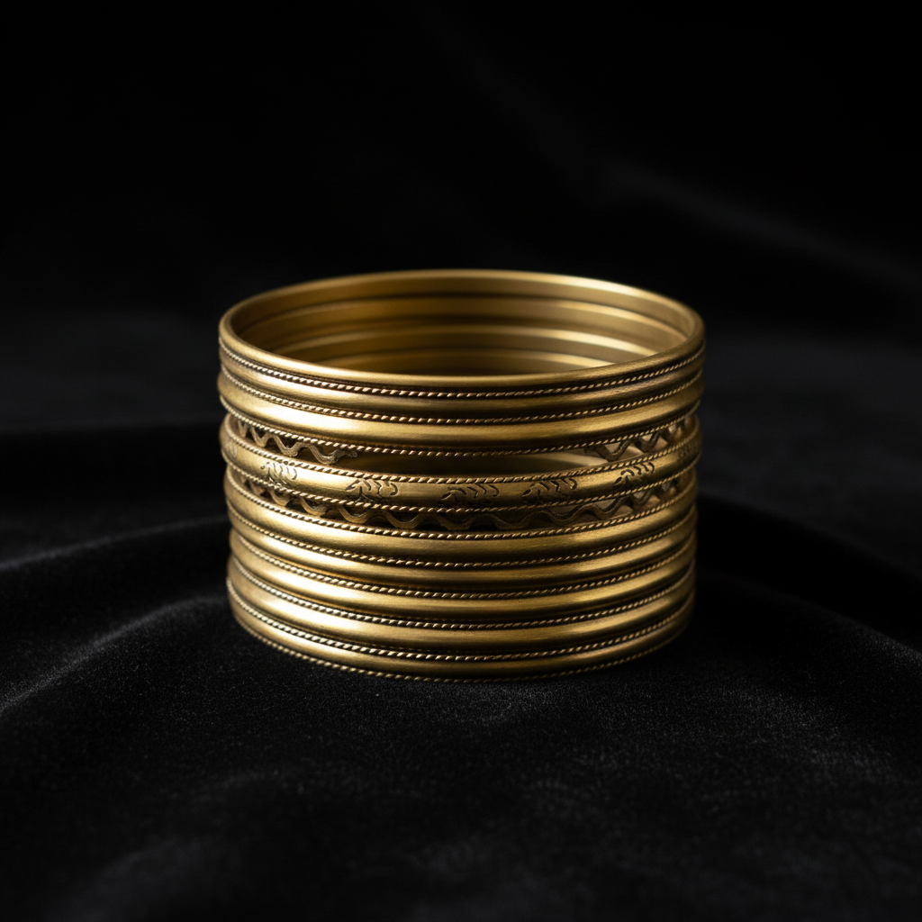 Vintage Large Brass Detailed Textured Cuff Bracelet Made in India