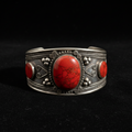 Handmade Afghan Coral Stone Cuff Bracelet