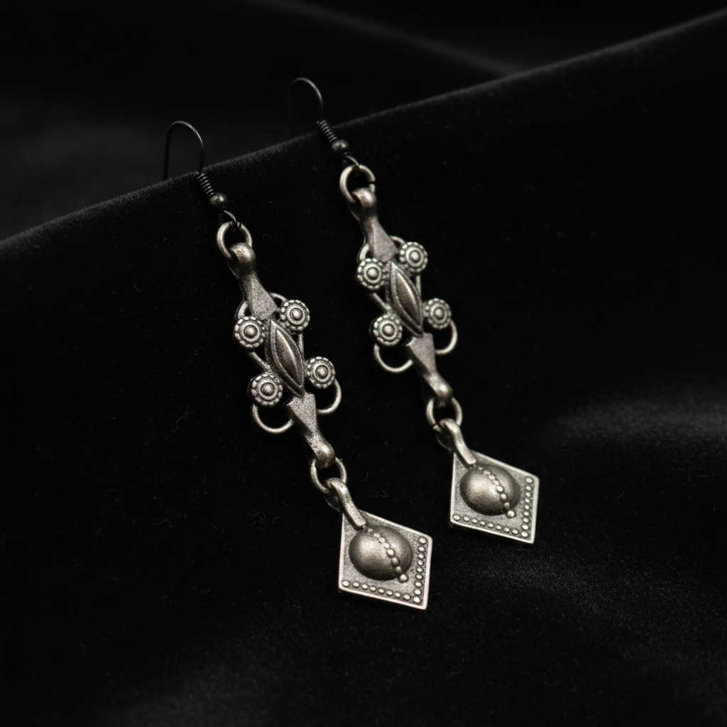 Vintage Afghan Turkman Ceremonial Dance Earrings