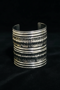 Large Silver Oxidized Cuff Bracelet Bangle – Handmade in India