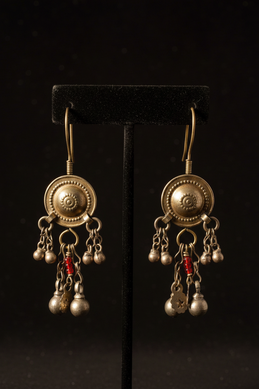 Vintage Kuchi Brass Dance Earrings