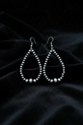 Faux Silver Navajo Pearl Hoop Earrings