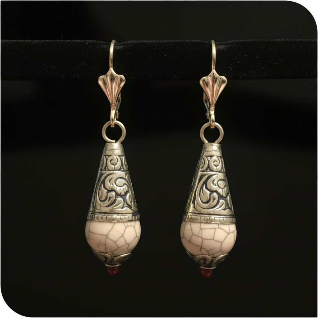 Tibetan Amber Earrings