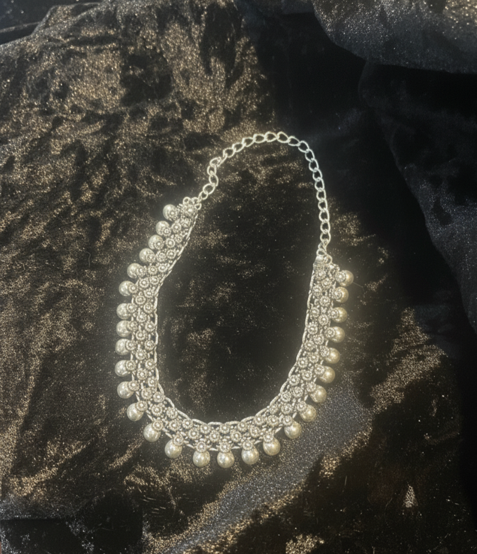 Rajasthani Traditional Silver Beaded Necklace