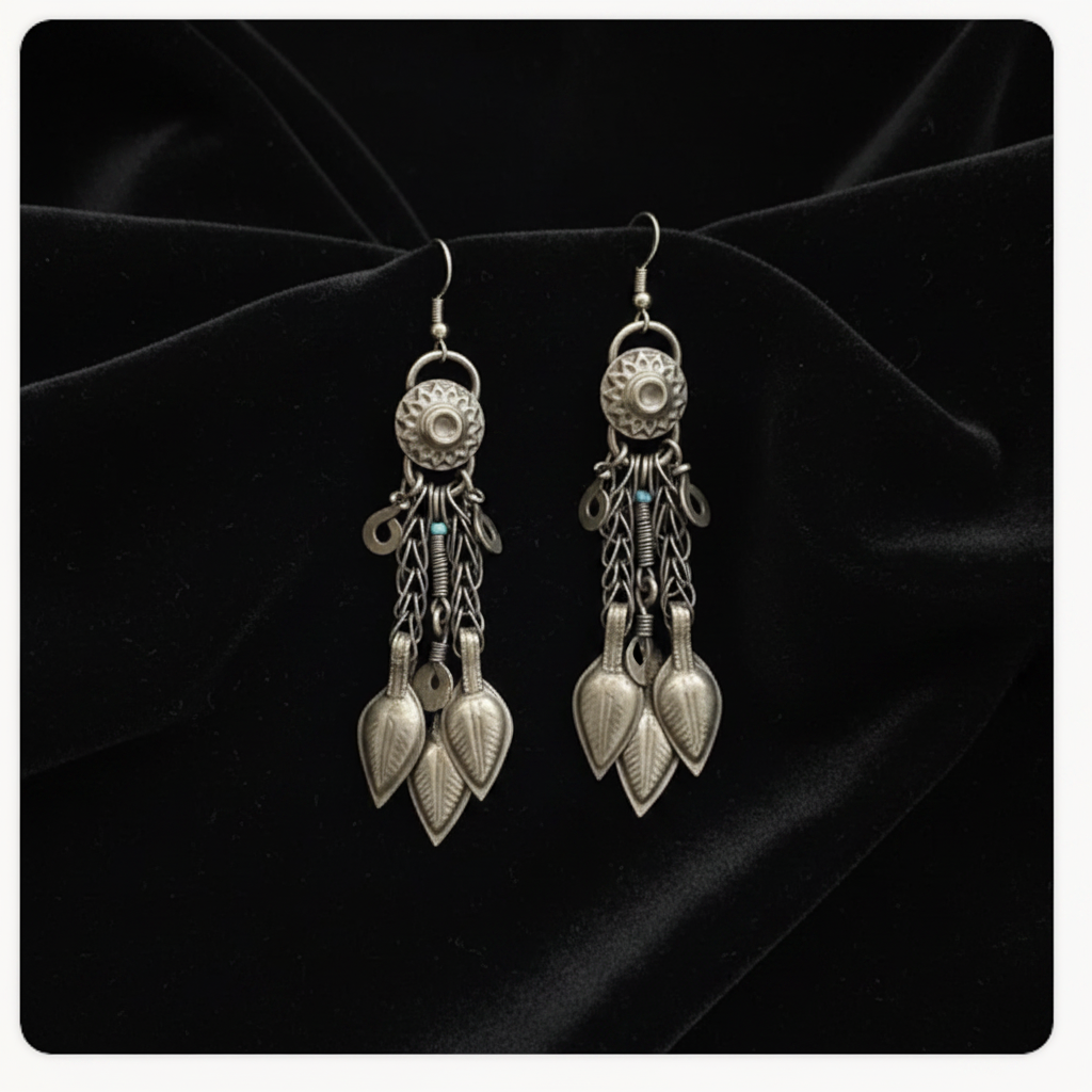 Traditional Kuchi Brass Dance Earrings