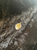 Small Sterling Silver Locket with Gold Embossed Aum