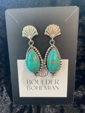 Natural Turquoise Teardrop Sterling Silver Drop Earrings