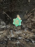 Sterling Silver Six-Pointed Star Pendant – Turquoise with Aum Symbol