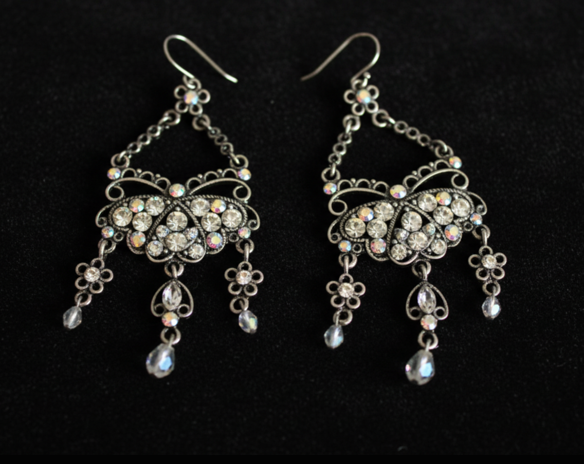 Vintage Regency Crystal Chandelier Earrings