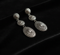 Vintage Silver Concho Statement Drop Earrings