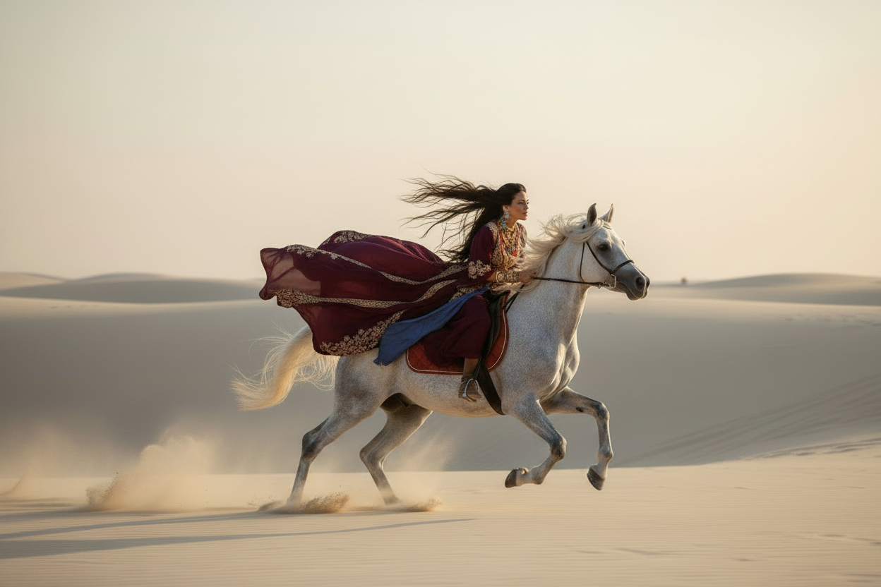Boulder Bohemian Hero - Silver Arabian Gallop with Earrings