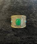 Kazakh Gold Wash Cuff Bracelet with Bamiyan Turquoise