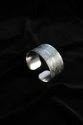 Vintage Etched Silver Floral Scroll Cuff Bracelet – Handmade in USA